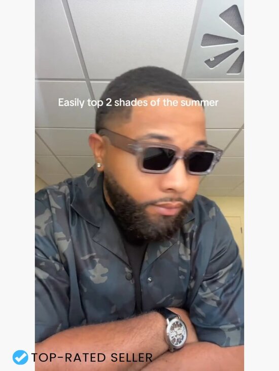 Square Frame Sunglasses Chunky Rectangle Sun Shades UV400 Protection Retro main image 4